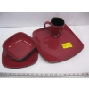 Image 2 : LG. RED & BLACK PLATE, BOWL & CUP SET W/4 GREY & BLACK MUGS