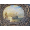 Image 3 : PAIR OF ORNATELY FRAMED SHIP PAINTINGS