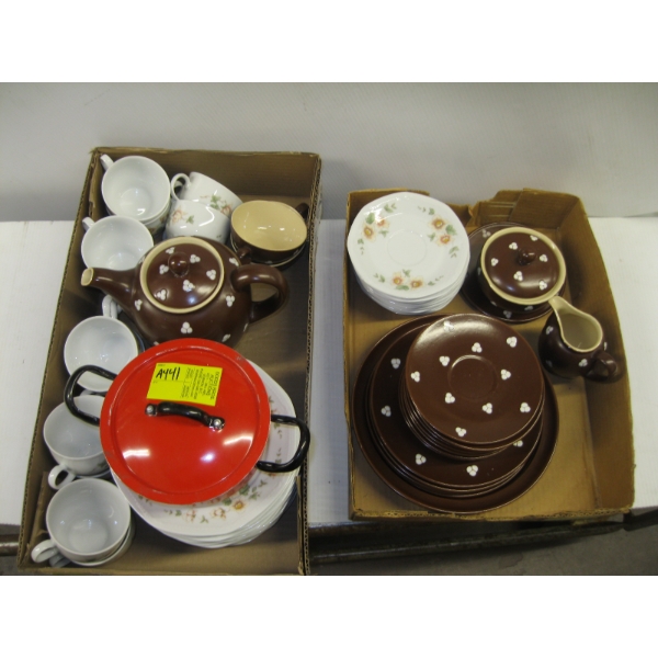 2 BOXES OF MISC. DISHWARE, ETC.
