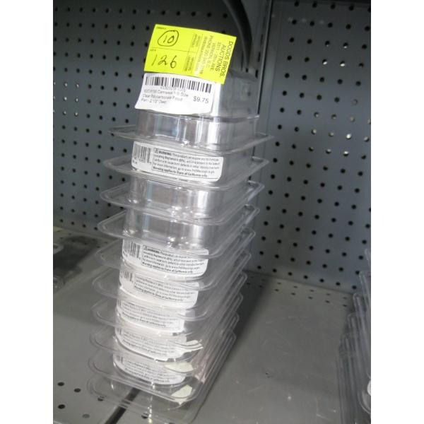 10 CLEAR 1/9 SIZE POLYCARBONITE FOOD PANS