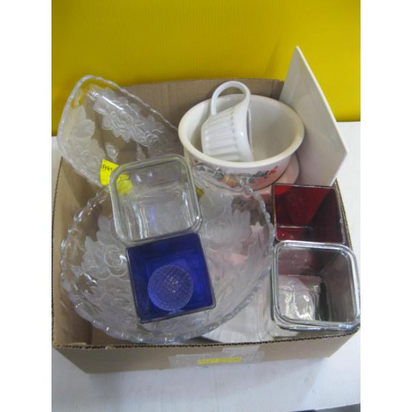 MISC. GLASS CONTAINERS, GLASS BOWLS, ETC.