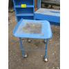 Image 2 : 4 BLUE PAINTED ITEMS - STOOL, SM. SHELF, ETC.