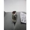 Image 5 : LADIES 10KT WHITE GOLD RING W 5 DIAMONDS & GARNET STONES, 3G, SZ 7 1/4