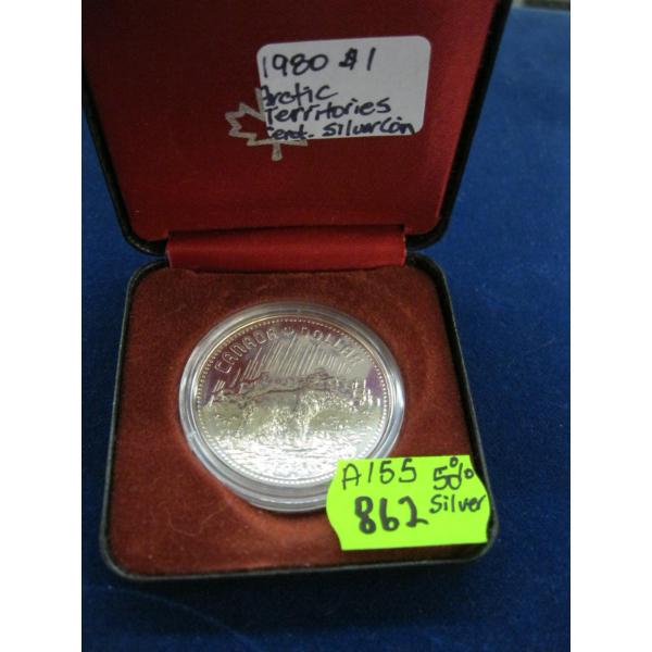 1980 ARCTIC TERRITORIES SILVER COIN, 50%