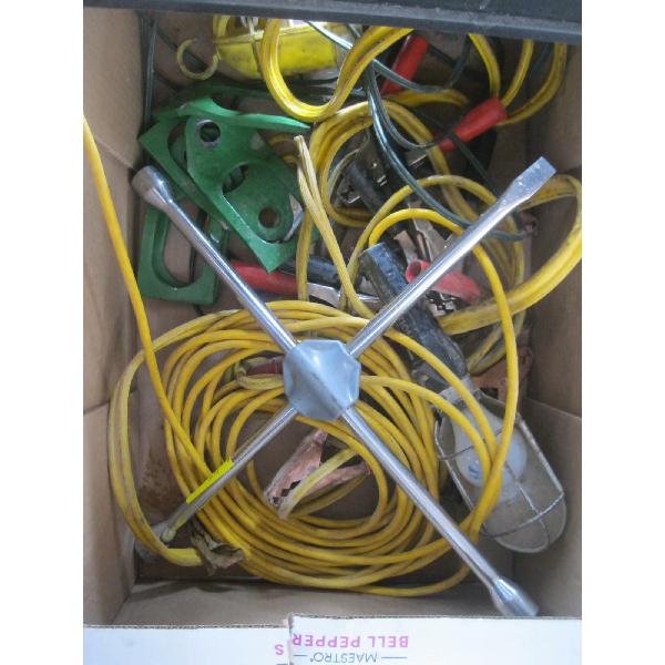 MISC. TROUBLE LIGHTS, JUMPER CABLES, WHEEL WRENCH, ETC.