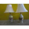 Image 1 : 2 GLASS BASED FLORAL LAMPS