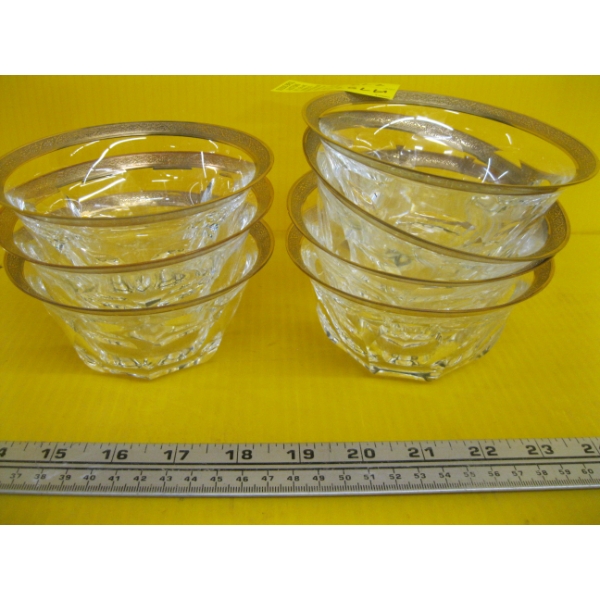 7 MOSERS 24KT GOLD RIM CRYSTAL BOWLS
