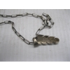 Image 3 : HANDMADE NAVAJO FEATHER PENDANT W/TURQUOISE & W/CHAIN, YAZZIE