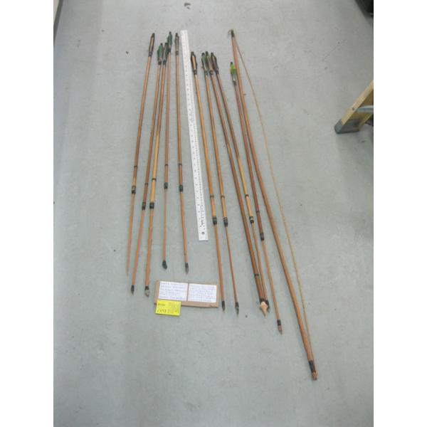 BAMBOO BOW & BARBED ARROWS