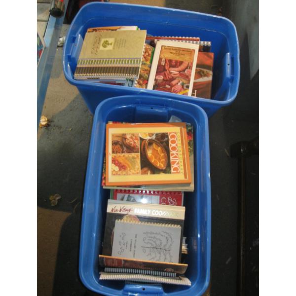 2 BINS OF ASST. COOKBOOKS