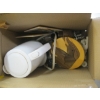Image 3 : 2 BOXES OF MISC. ARTIFICIAL FLOWERS, CLOCKS, SCALE, ETC.