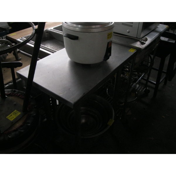 STAINLESS STEEL 2 TIER TABLE, APPROX. 18"X20"