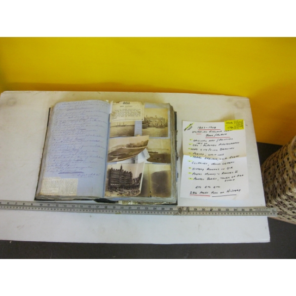 VICTORIAN ENGLISH SCRAPBOOK ALBUM W/VARIOUS ART & PAINTINGS FROM 1827-1908