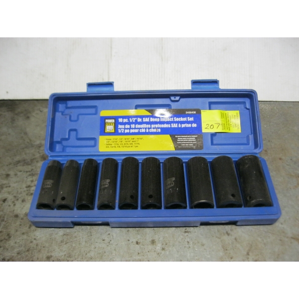 10-PC DEEP 1/2" IMPACT SOCKET SET - SAE