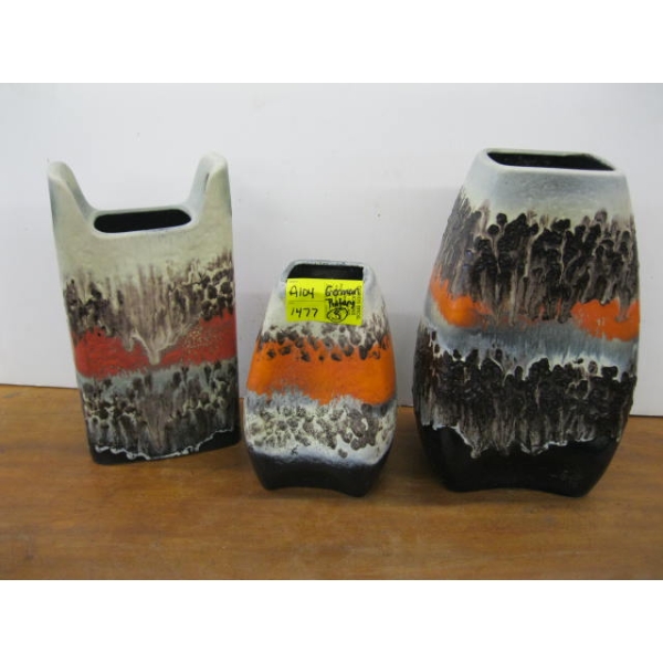 3 MATCHING PIECES OF GERMAN MCM POTTERY