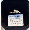 Image 1 : LADIES 18KT RING W/2 DIAMONDS, 1.5G SZ 8