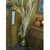 Image 1 : WOODEN TURNED VASE W/DRIED BULLRUSHES