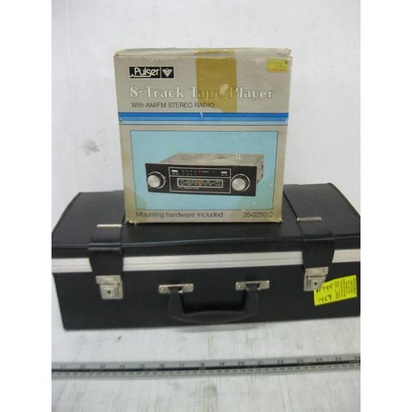PULSAR 8 TRACK TAPE PLAYER W/CONTAINER OF 8 TRACKS