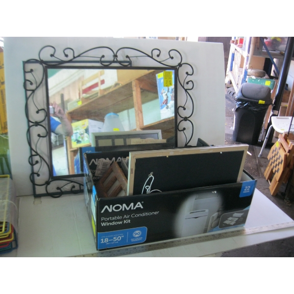 DECORATIVE MIRROR, PICTURE FRAMES, NOTE CARDS, ETC.