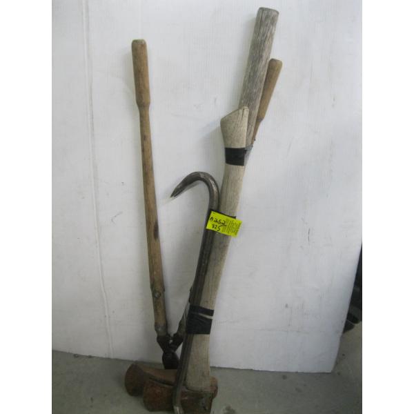 AXE, SPLITTING MAUL, PRUNERS & PRY BAR