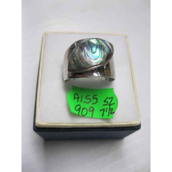 STERLING SILVER RING W/COLORFUL STONE, SZ 7 1/2