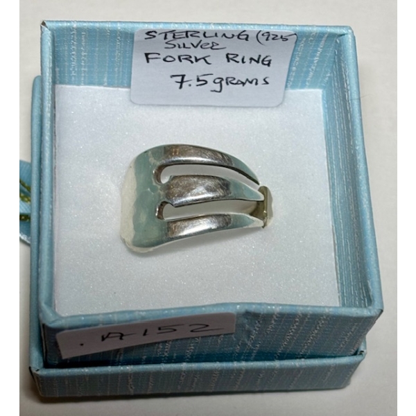 STERLING SILVER (.925) FORK RING, 7.5G, SZ 9 1/2