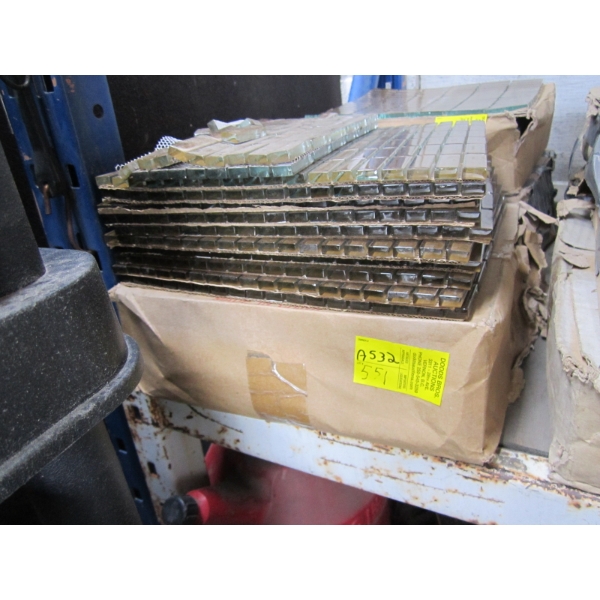2 BOXES OF GLASS MOSAIC TILE