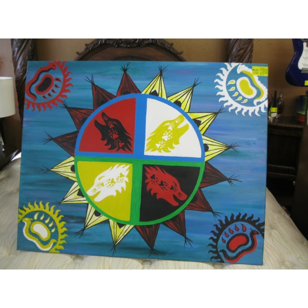 COLORFUL ORIGINAL NATIVE PAINTING BY G. MICHELLE