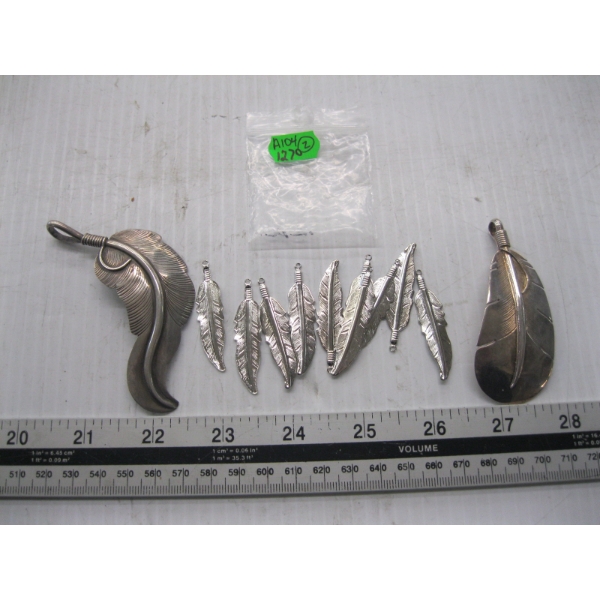 2 PACKAGES OF SILVER NAVAJO FEATHERS