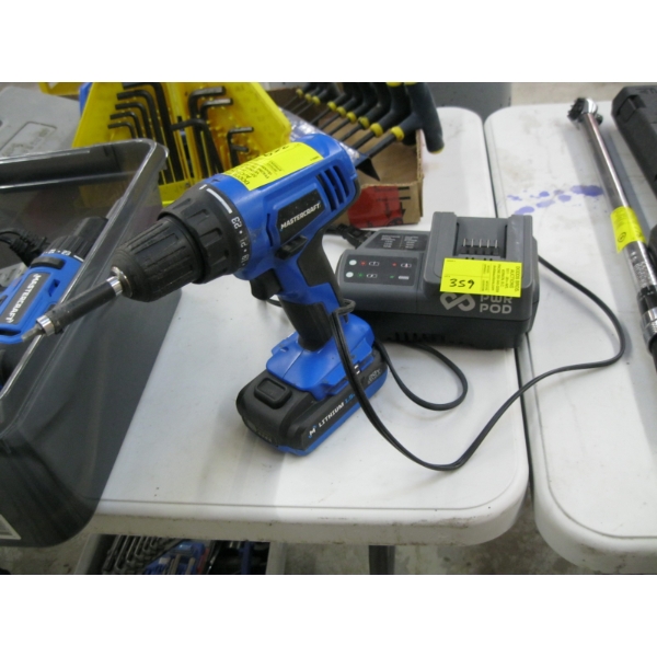 MASTERCRAFT 20V LITHIUM CORDLESS DRILL W/CHARGER