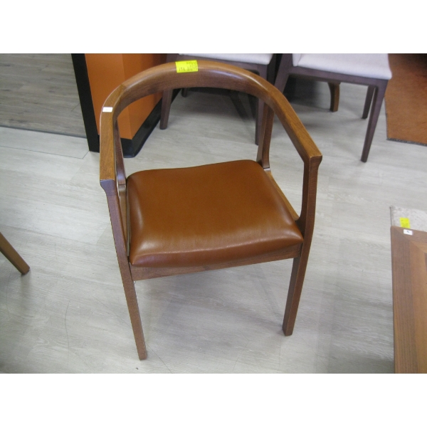 WOOD FRAMED UPHOLSTERED DINING CHAIR