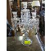 Image 1 : FORMED CRYSTAL 4 CANDLE HOLDER W/HANGING CRYSTALS