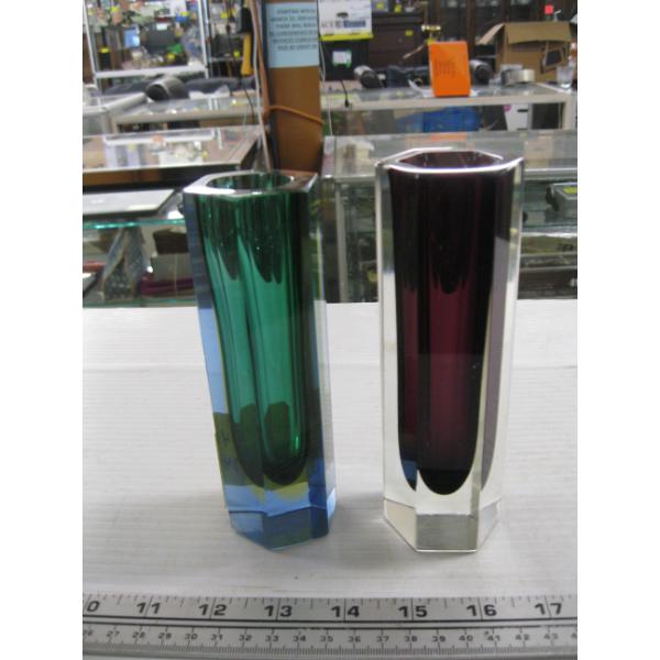 2 MURANO GLASS VASES