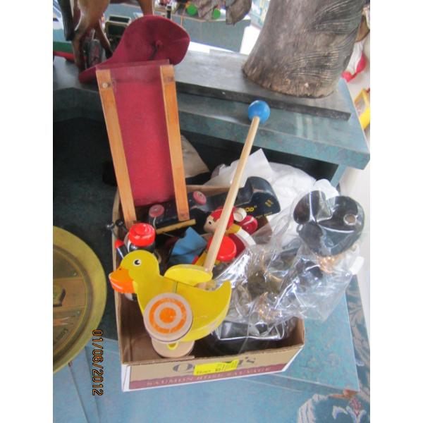 MISC. TELEPHONE, WOOD TOYS, ETC.