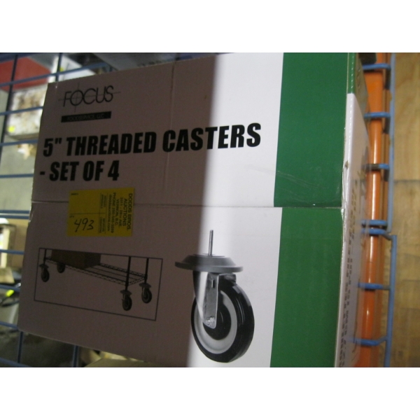 1 SET OF 4 - 5" THREADED CASTORS