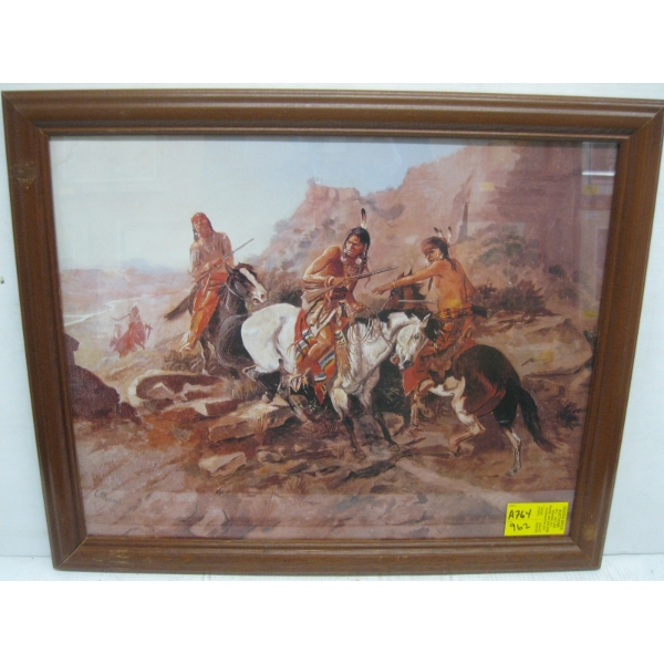 RUSSELL PRINT OF FIRST NATIONS WARRIORS