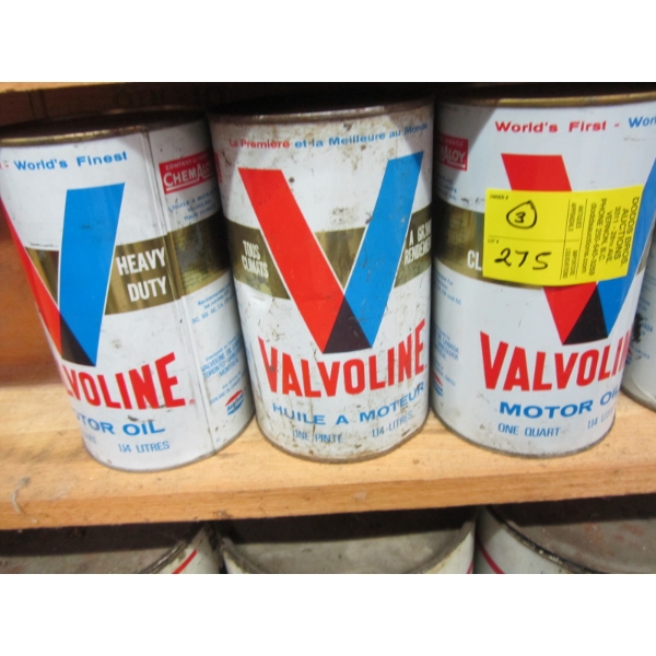 3 VALVOLINE OIL CANS