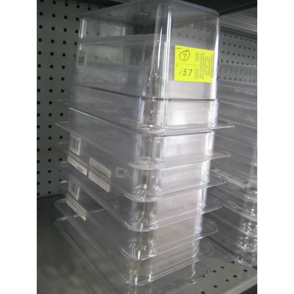 7 - 6" DEEP POLYCARBONITE FOOD TRAYS - 1/4 SIZE