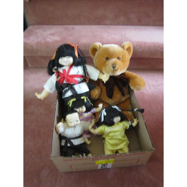 ASST. ASIAN DOLLS & TEDDY BEAR
