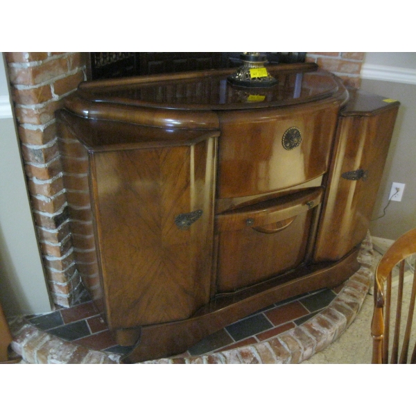 ANTIQUE SIDEBOARD W/FOLD DOWN BAR DOOR