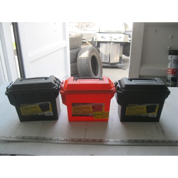 3 PLASTIC AMMO BOXES