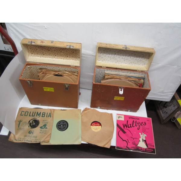 2 RECORD CASES W/RECORDS