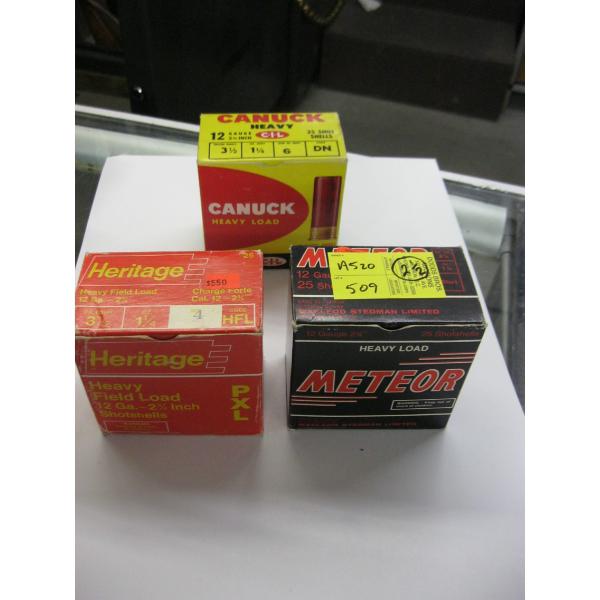 2 1/2  BOXES OF SHOTGUN SHELLS - SIZE 3 1/2 12GA 1 BOX OF 3 1/2 & BOX & HALF OF 2 3/4