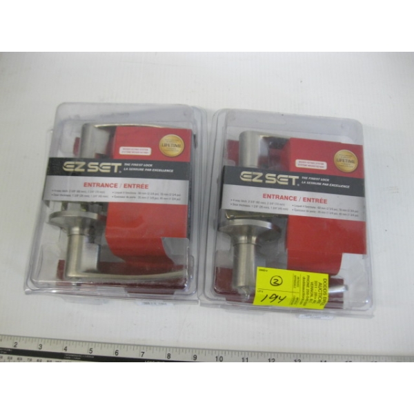 2 NEW EASY SET ENTRANCE LOCK SETS