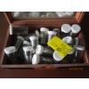Image 3 : LG. LOT OF VINTAGE NICKELS - DATES ON TOP OF CONTAINERS & WOODEN BOX