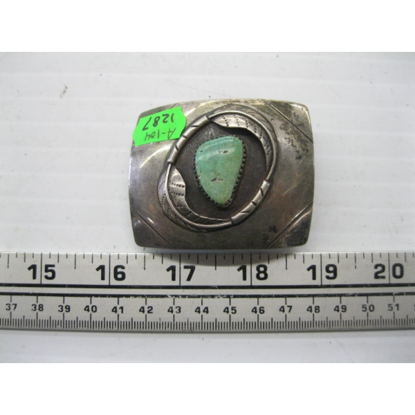 TURQUOISE & SILVER BELT BUCKLE