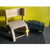 Image 1 : FOLDING STORAGE BOX & A SM. WOODEN CHAIR
