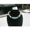 Image 2 : TURQUOISE & SILVER STAMPED (950) SILVER BRACELET, 40G