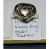 Image 1 : LADIES .925 SILVER RING, HEART DESIGN, SZ 8 1/2