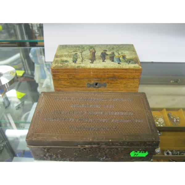 2 VINTAGE LIDDED CONTAINERS 